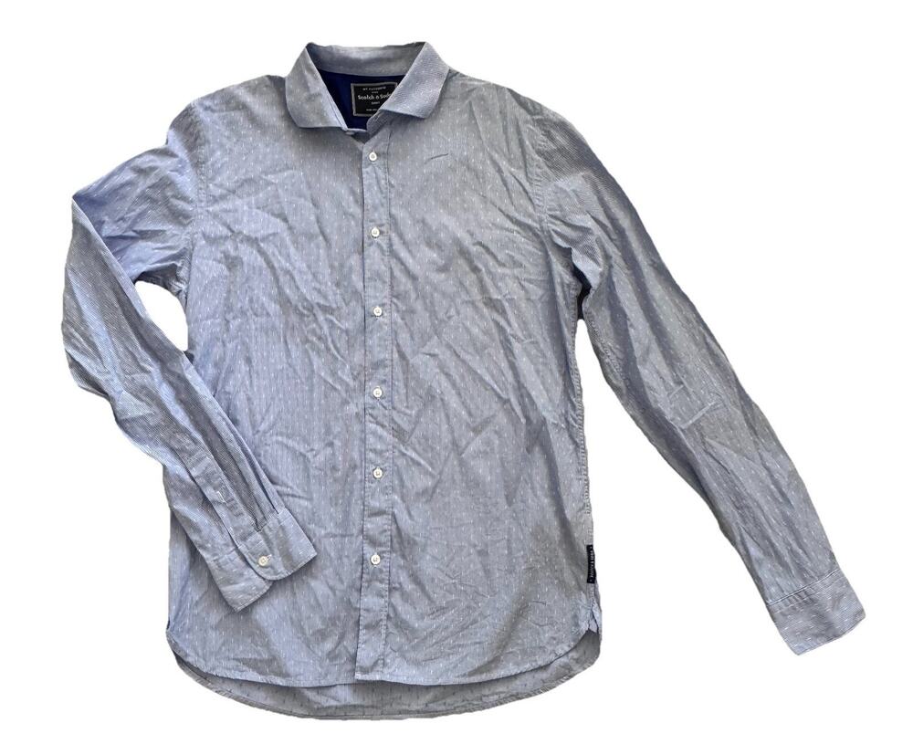 Scotch & Soda My Favourite Mens Blue Striped Button Down Shirt M Preppy Capsule